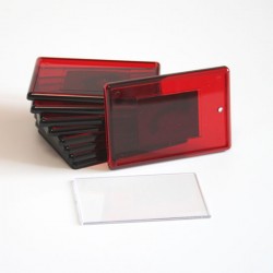 Магнит акриловый под полиграфическую вставку, прямоугольный, красный, 52х77 мм