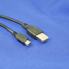 Простой черный кабель USB - mini USB для смартфонов, фотокамер и других устройств
